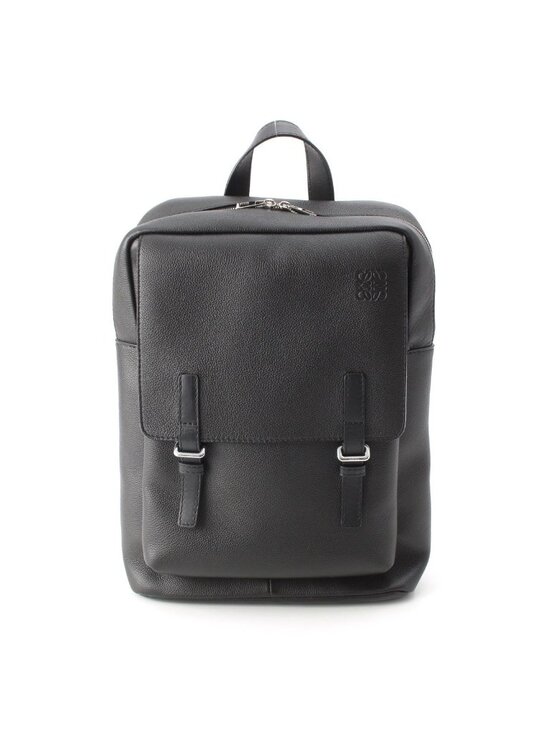 Loewe Military Leather Anagram Silver Backpack Black main image 5